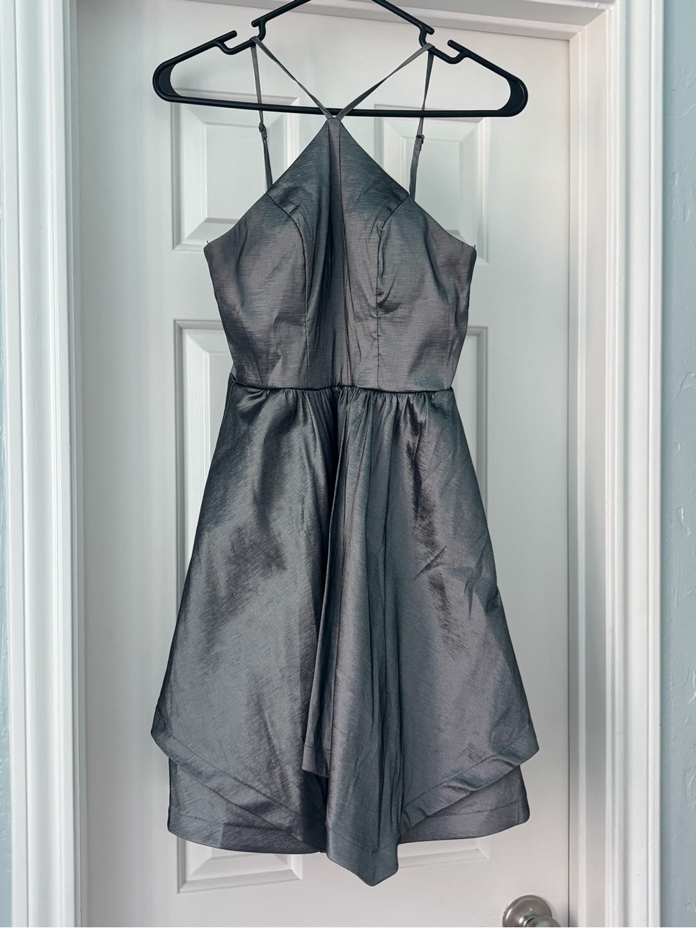 Sequin Hearts Y2K silver dress